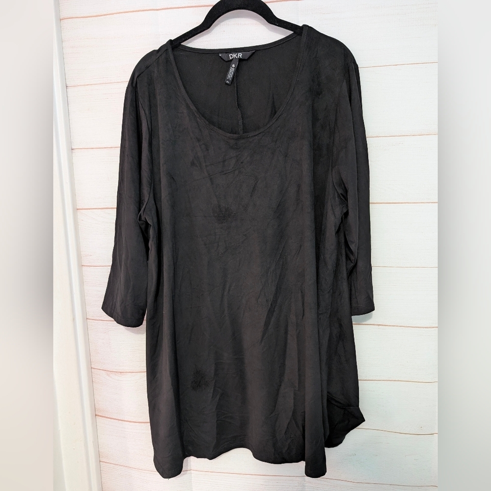 EUC DKR Faux Suede Tunic Top Size 2X